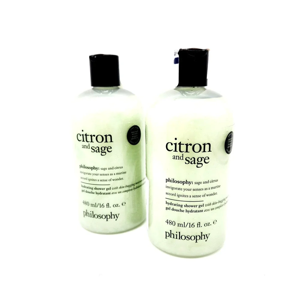 Philosophy‎ 2x 16oz Citron Sage Shampoo Shower Gel Bubble Bath